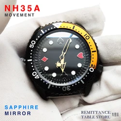 Men's Watch Head Sapphire Glass Japan NH35 Automatic Mechanical Poker Dial Waterproof Stainless Steel Diving Luxury Clock