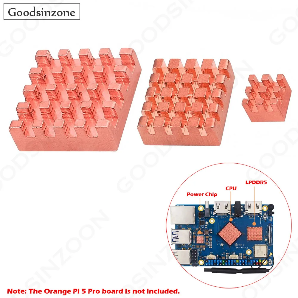 

Комплект радиаторов Orange Pi 5 Pro, 3 шт., радиатор Orange Pi 5 Pro, 100% медный радиатор с термолентами