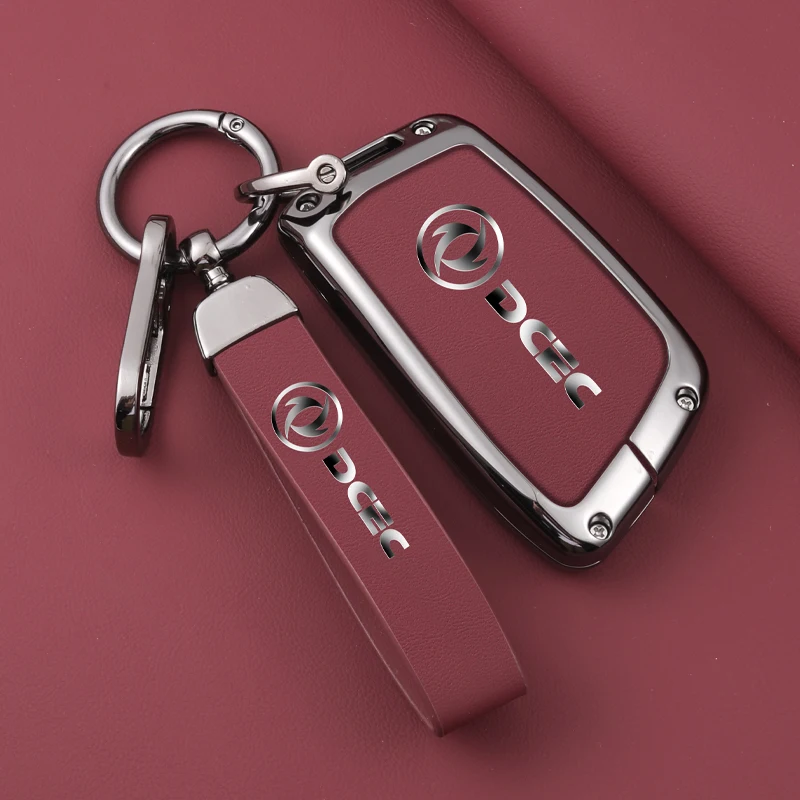 NEW Zinc Alloy Leather Car Key Case Cover Shell For DongFeng AEOLUS 2022 Keyring Keyless Protection Accessories