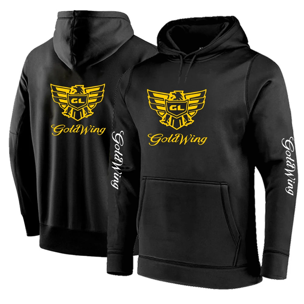 

Goldwing GL1500 New Men's Spring Autumn Casual Fashion Sweatshirts Solid Color Pocket Pullover Drawstring Hoodie Tops