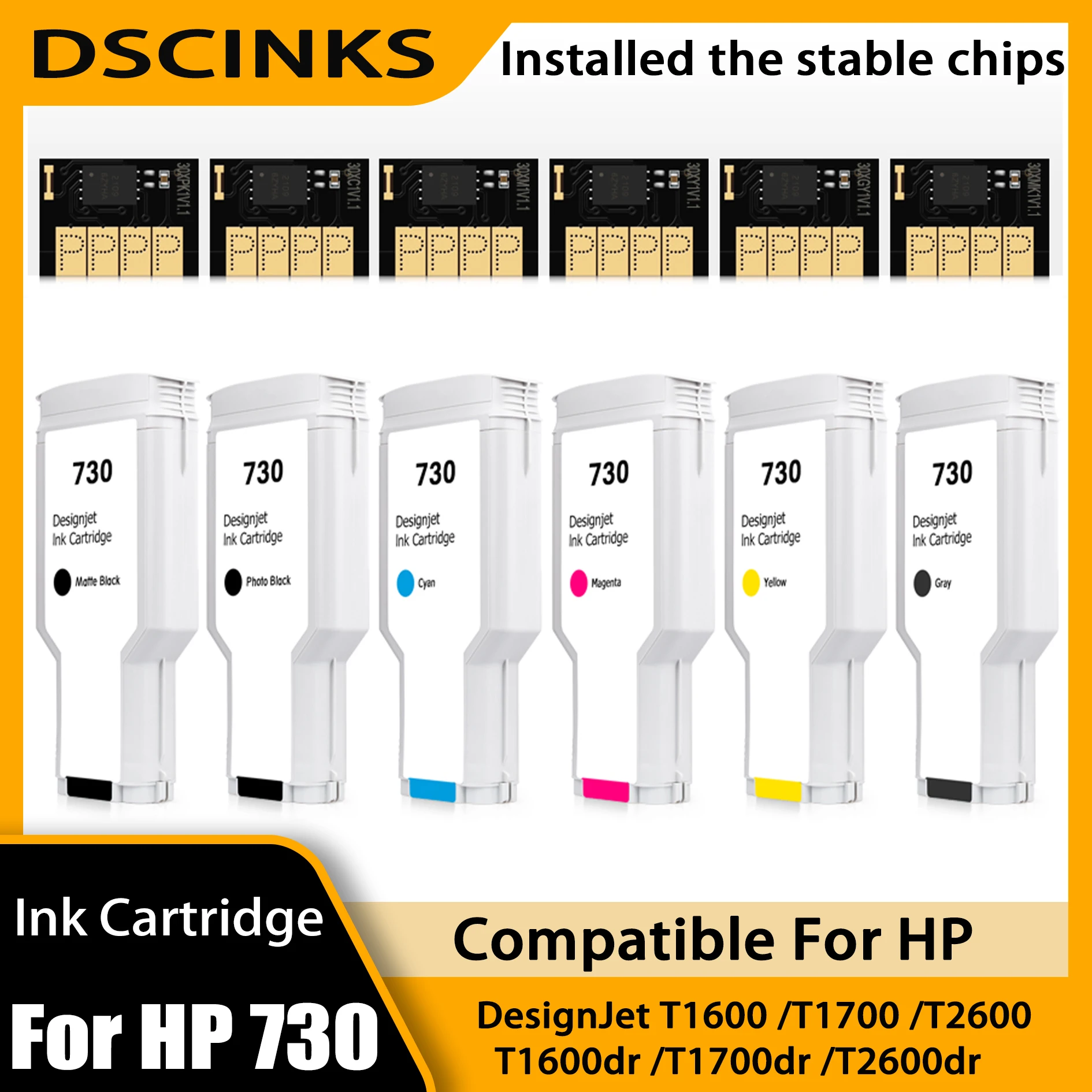 

Для HP 730 300 мл картриджи, совместимые с HP DesignJet T1600 T1700 T2600 T1600dr T1700dr T2600dr 730, замена принтера