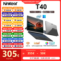 Ninkear T40 Laptop 2 in 1 TouchScreen Tablet Notebook Intel N100 14 Inch FHD 16GB DDR5+512GB SSD Wifi 6 RGB Backlit With Stylus