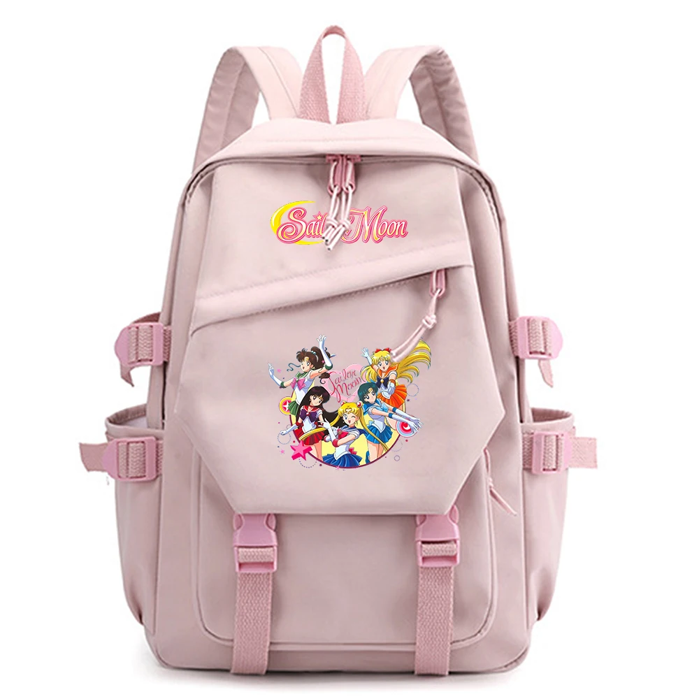 Sailors Moons Schoolbag Casual Cute Cartoon Backpack Large Capacity Colour Waterproof Student Satchel Travel Kids Birthday Gifts