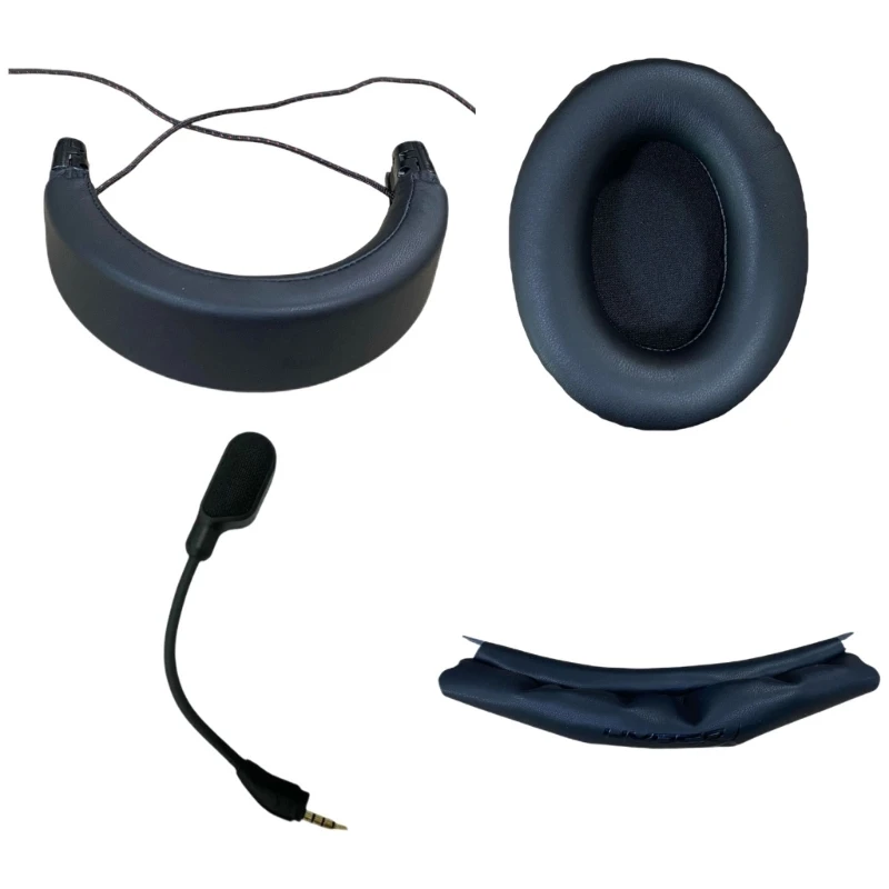 

C7AB Detachable Microphones Boom Protein Leather Ear Pad For Cloud III Headsets