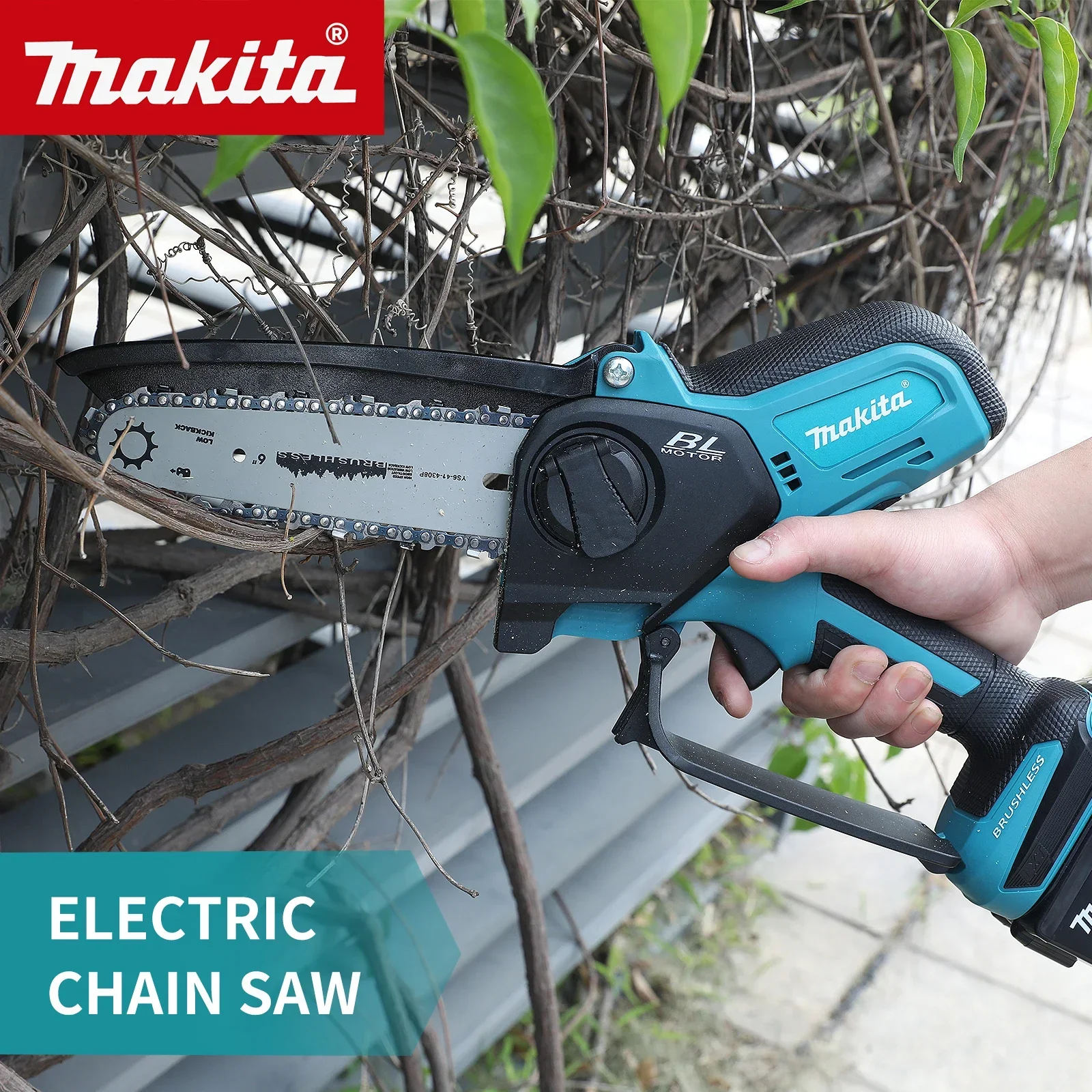 Makita UC286 Cordless Hand‑Held Chainsaw 4500W Brush‑less Motor Multiple Cooling Holes Tree‑Cutting Hand tools