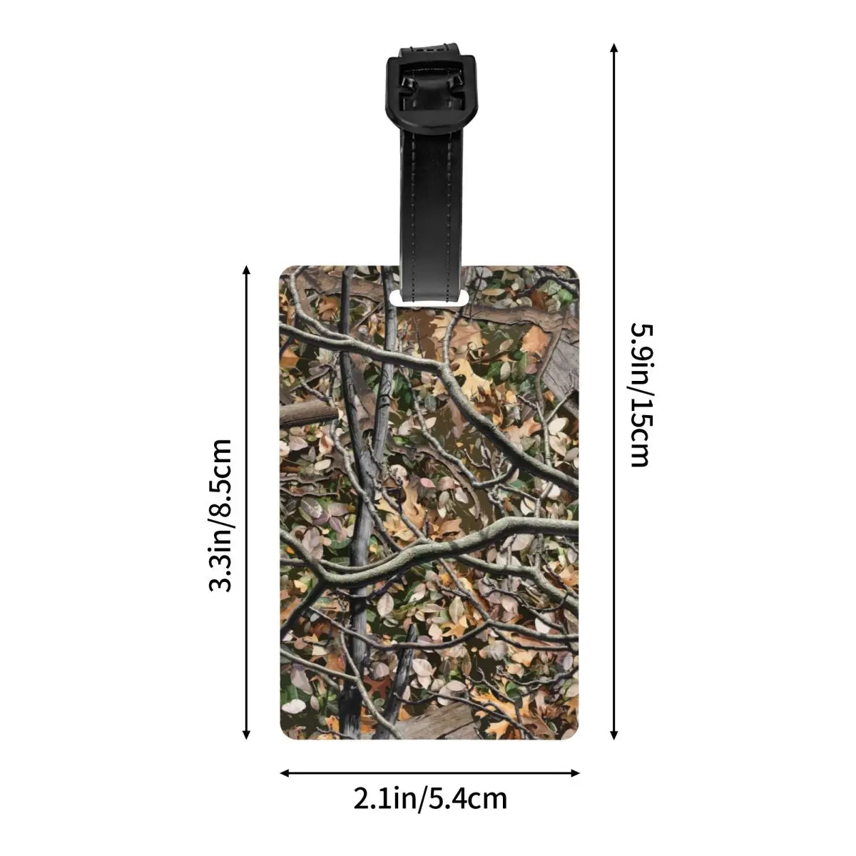 Custom Hunting Camo Tree Camouflage Pattern Luggage Tag Custom Baggage Tags Privacy Cover Name ID Card