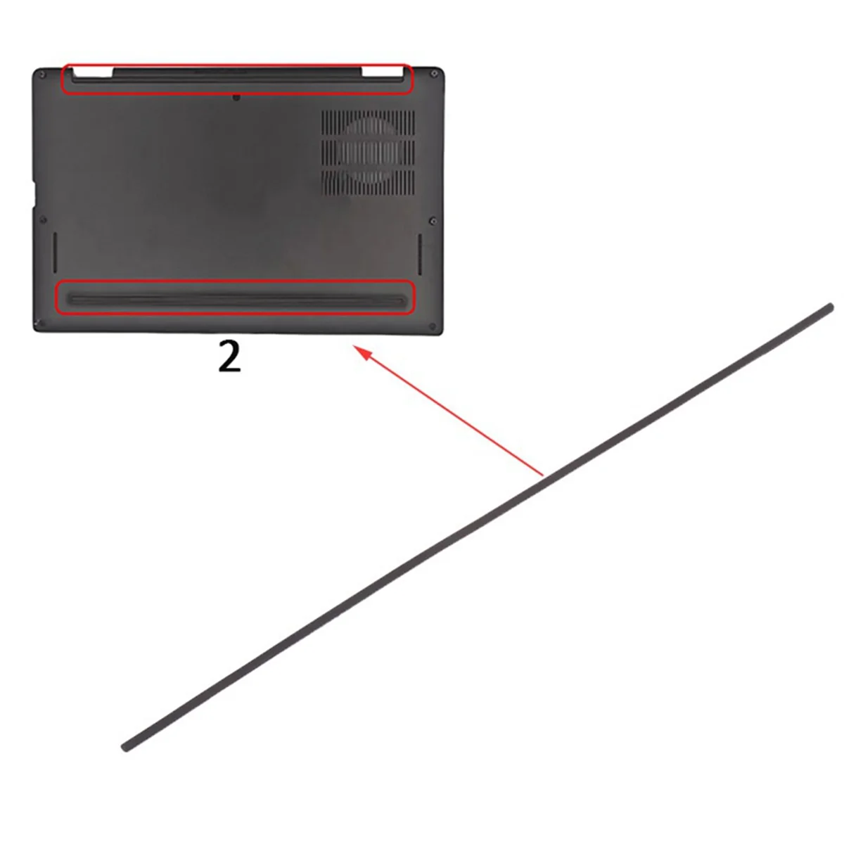 Retail! 2Pcs Universal Laptop Rubber Strip for 7310 DIY Bottom Case Foot Pad Non-Slip Shell Pad Replacement