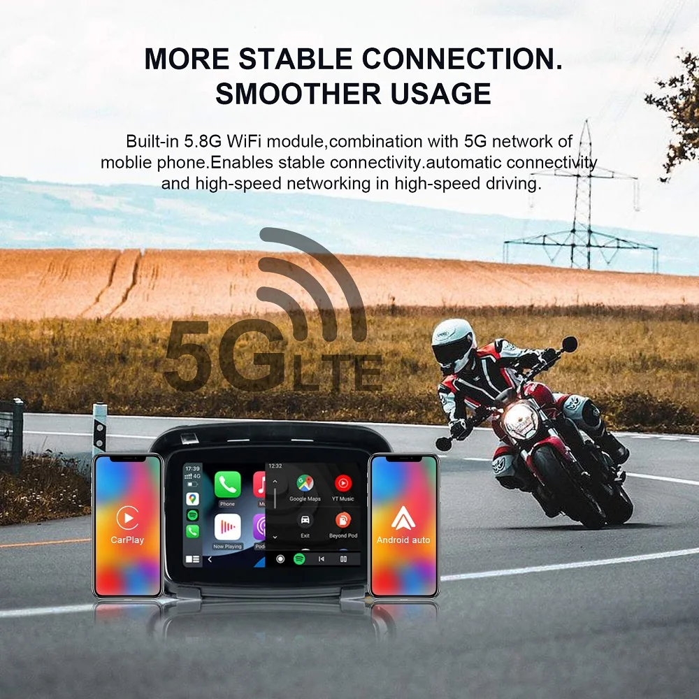 Models Portable Motorcycle GPS Navigation IPX7 Waterproof Wireless Carplay Android Auto Motorcycle