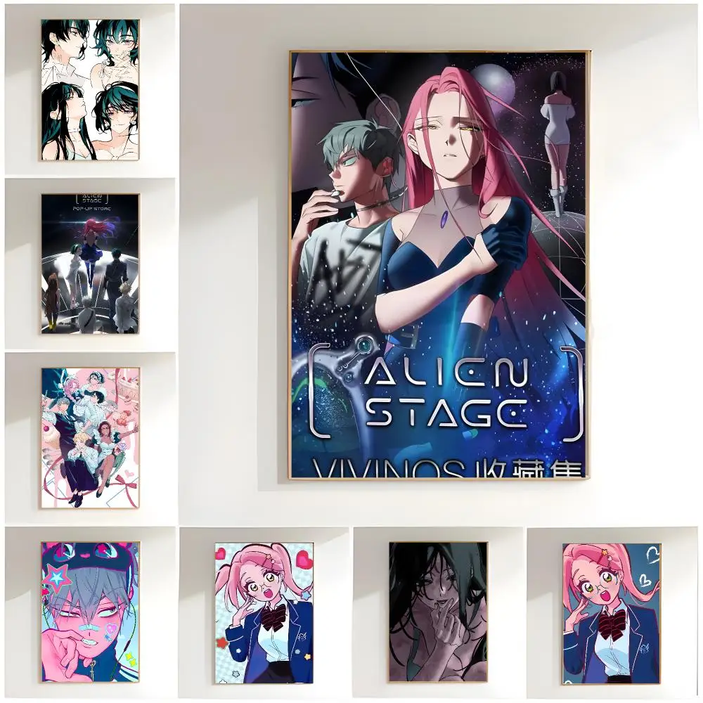 fantasy anime a-alien stage Poster Classic Wall Art  Home Decor  Peel and Stick Unframed