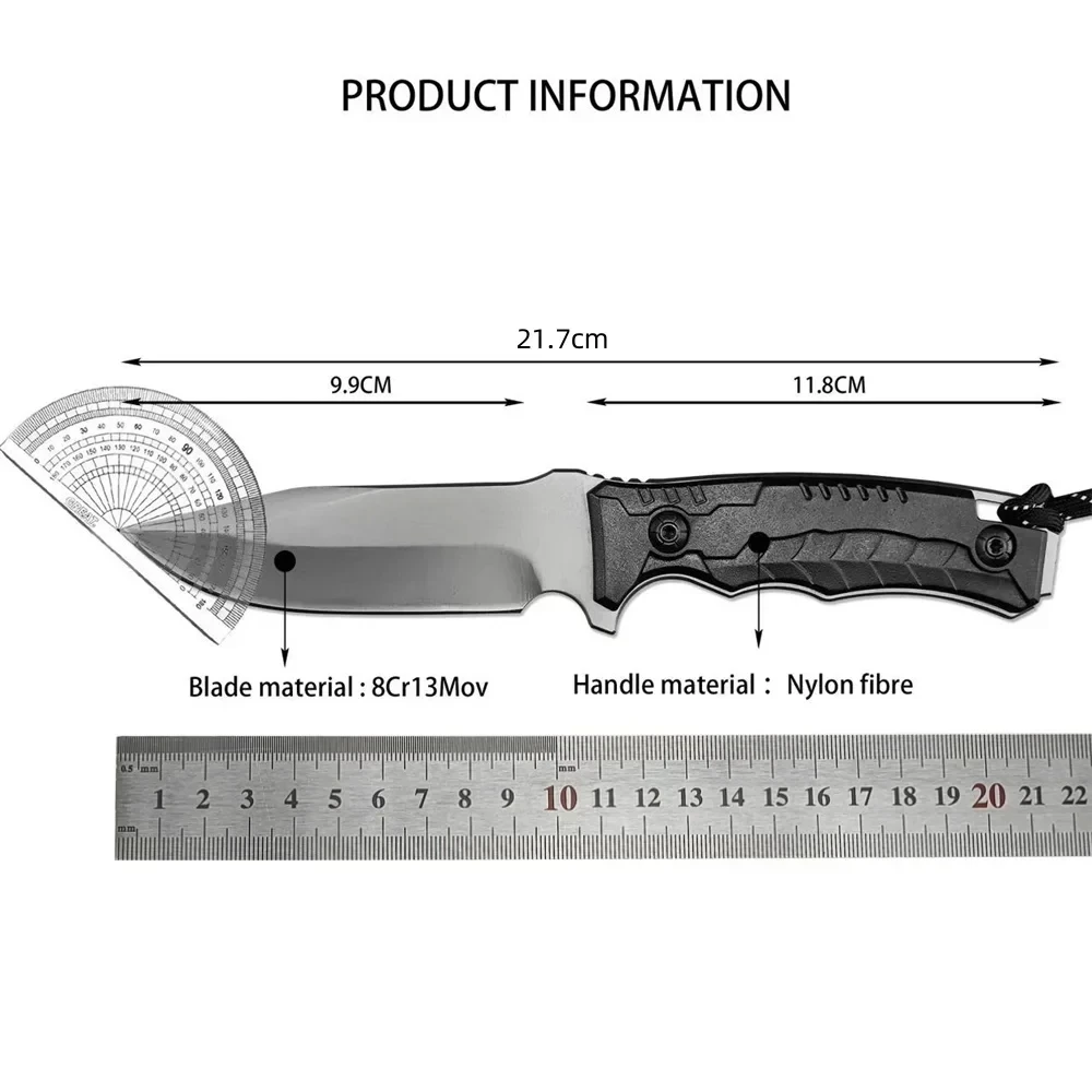 New M01 Tactical Military Straight Knife 8Cr13Mov Fixed Blade Nylon Fiber Handle Portable Outdoor Survival Camping Hunting Knife