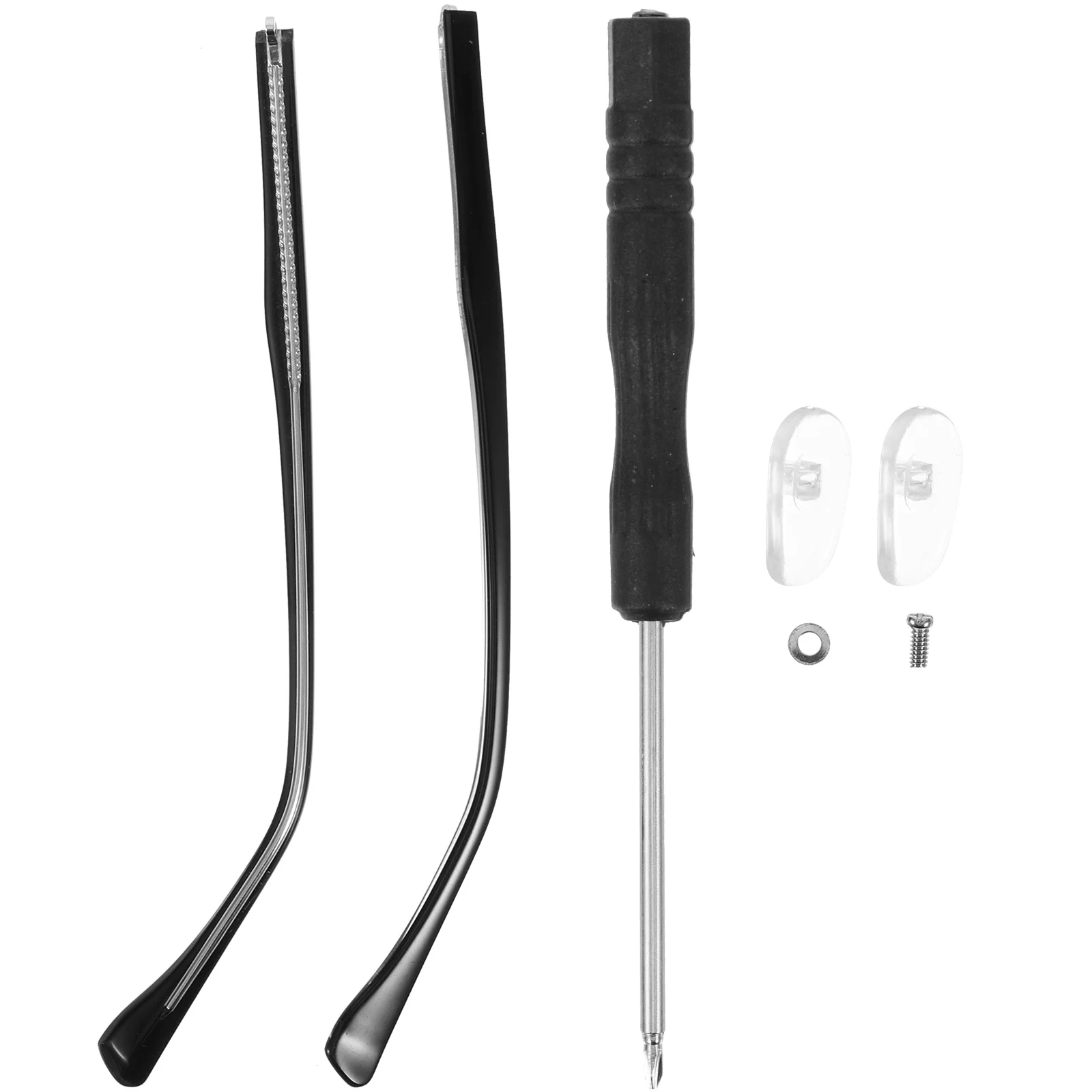 

Glasses Temple Replacement Crystal Metal Glasses Legs Black Convex Universal Eyeglasses Accessories Repair Sturdy Practical