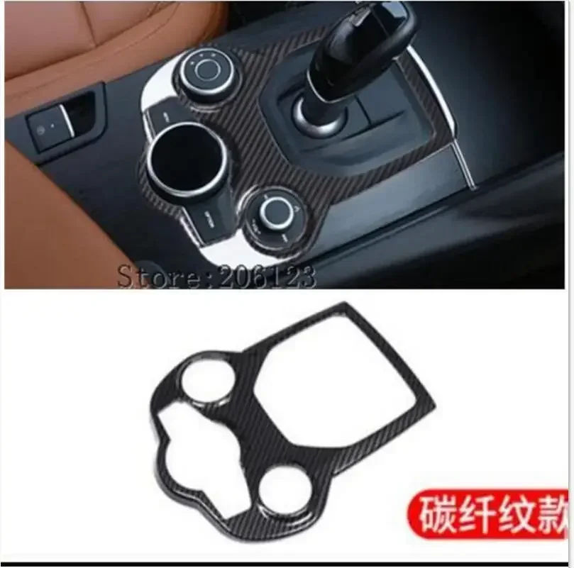 

Carbon fiber Style For Alfa Romeo Giulia Stelvio 2016 2017 2018 ABS Chrome Center Console Decoration Frame Trim Car Parts