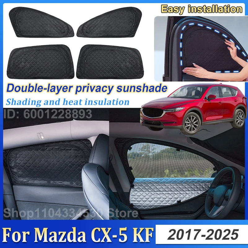 

Camping Sun Shade For Mazda CX 5 KF 2025 Accessories 2017~2024 Car Double Layer Mesh Sunshade Window Protect Privacy Visor Parts