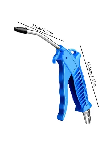 Air Blow Gun, High Flow Air Blower Gun for Compressor with Angled Bent Nozzle, Three Colors to Choose from, Short Style