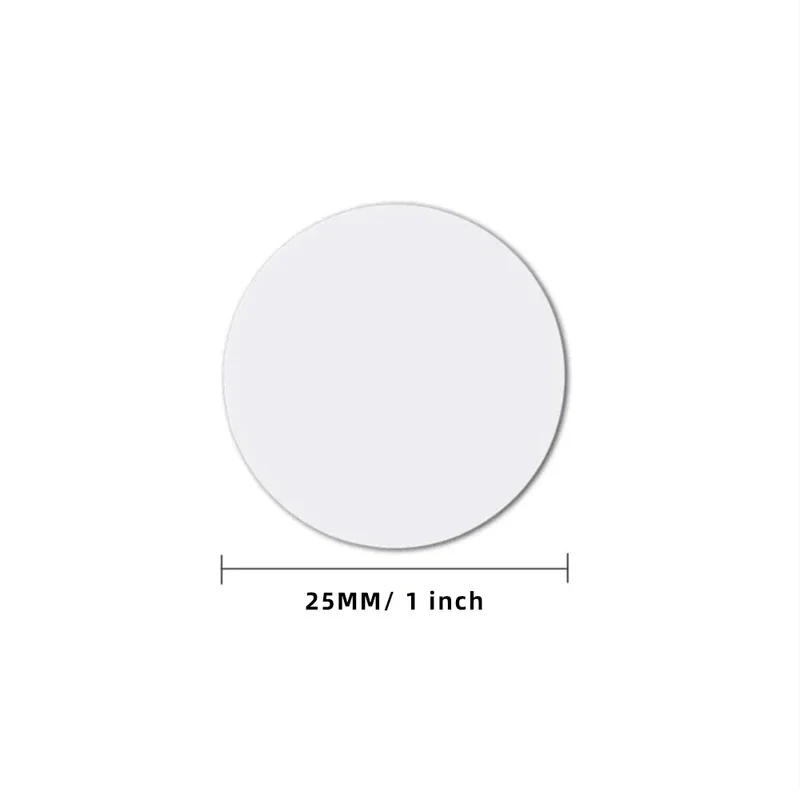 100PCS NTAG215 25mm White Round Self Adhesive NFC Tags 13.56MHz 504Bytes Rewritable Stickers for TagMo Amiibo NFC Phones