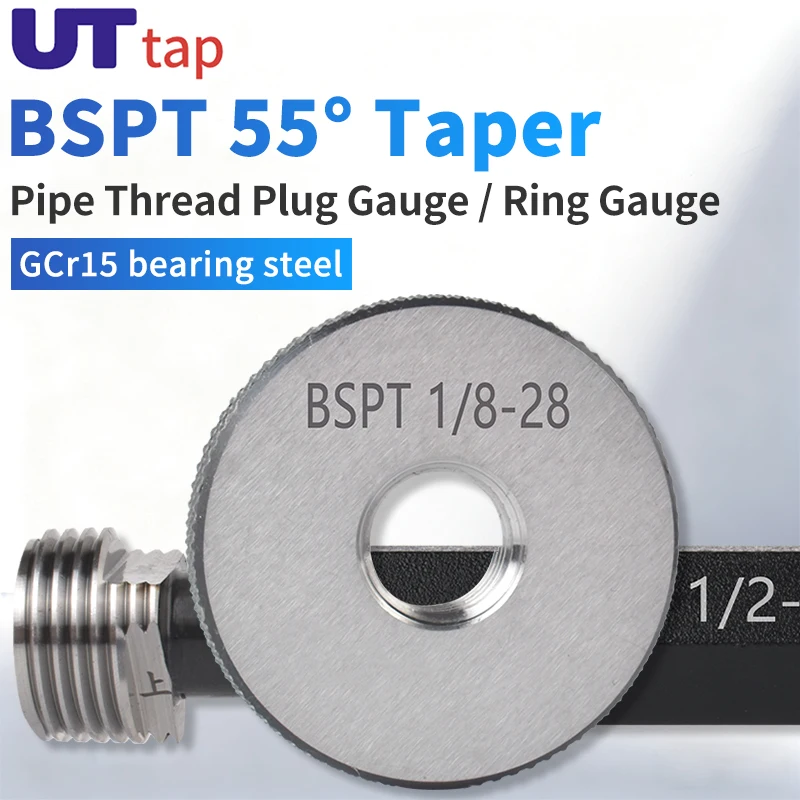 

UT TAP 1 шт./компл. Измерительный инструмент для конической трубной резьбы BSPT (пробка/кольцевой калибр) BSPT 1/16~3/4 1''-- 1''1/4 1''1/2 2''-- 2''1/2 3'' 3''1/2