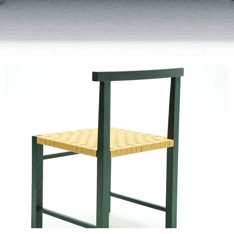 

Weaving Solid Wood Chair Home Back Simple Modern Desk Cafe Negotiate Leisure