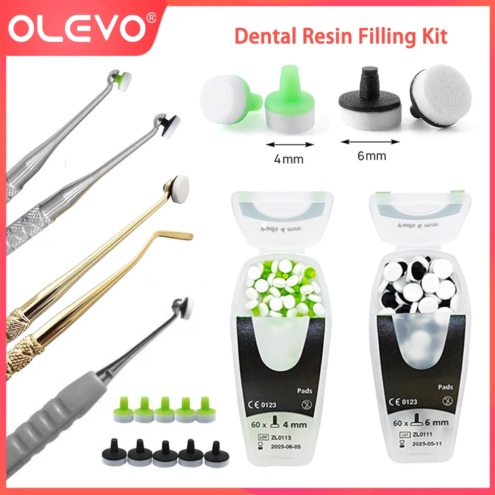 OLEVO Dental Composite Resin Filling kit Trimmer Molding Tool Quick Foam Pad Spatula Handle Dentistry Teeth Whitening Materials