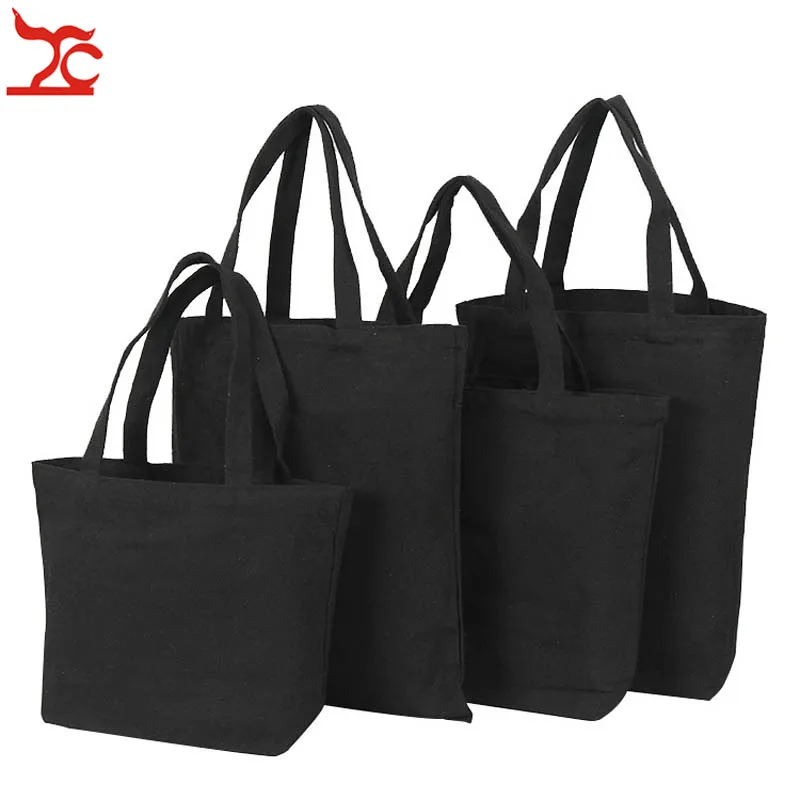 Unisex Handbags White Black Canvas Tote Bag Casual Daily Use Travel Pouch Reusable Cotton Jewelry Carry Gift Bag