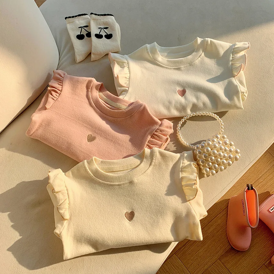 Autumn Winter Children's Clothing Baby Girls Long Sleeve T Shirts Kids Clothes Toddler Girls Warm Bottoming Shirt Tops 1-10Yrs