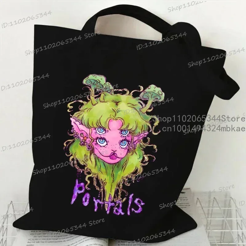 Melanie Martinez Women Canvas Tote Bag Vintage Y2K Aesthetics Shoulder Bag Singer Music Shopping Bag Melanie Martinez Handbag