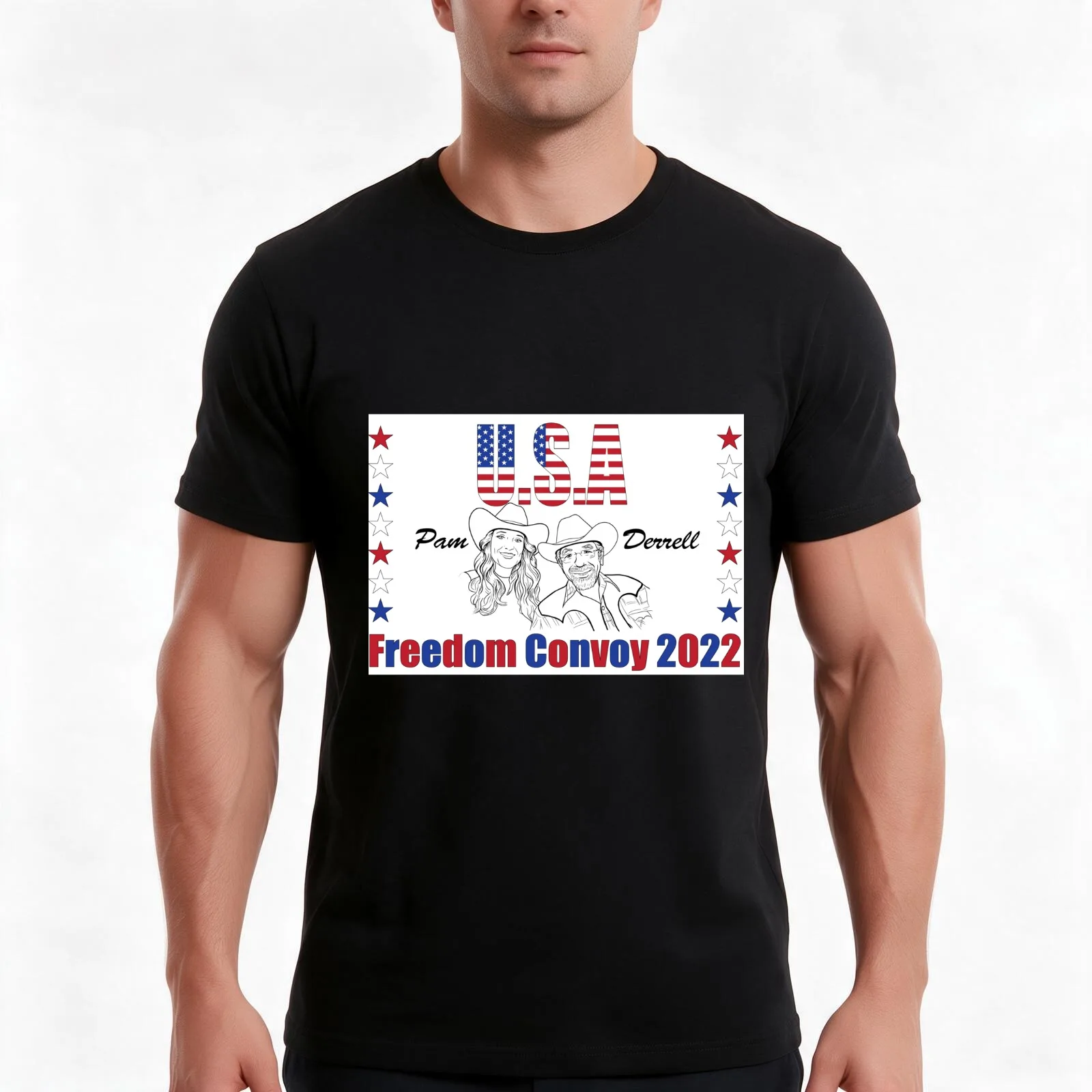 USA Freedom Convoy 2022 - Pam - Derrell T-Shirt Summer Casual Cotton Tee Oversized Streetwear Tops Vintage Graphic Print