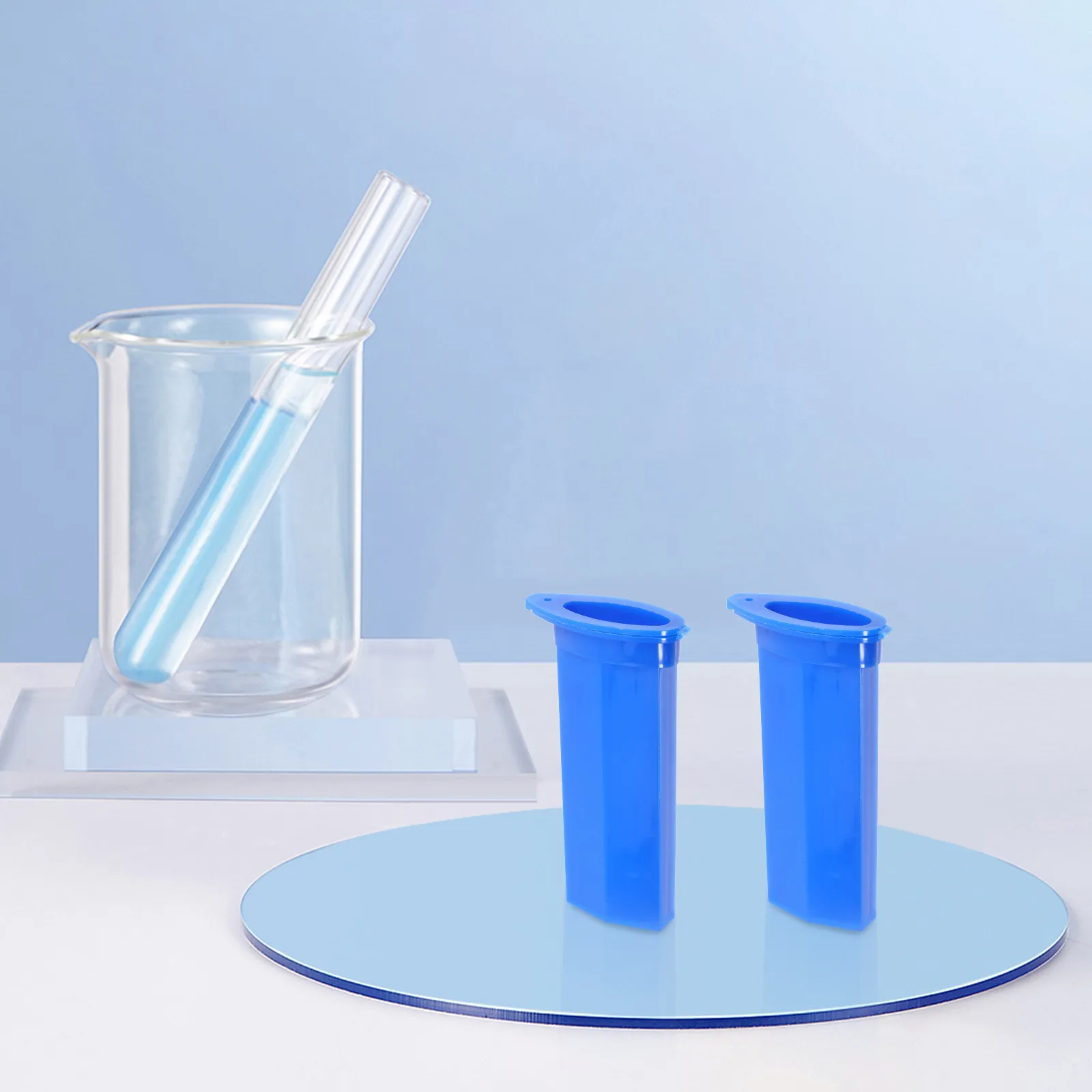 2Pcs Oval Shaped Plastic Microscope Slide Holder Box with Lid Full Protection Secure Storage Lab Teaching Education
