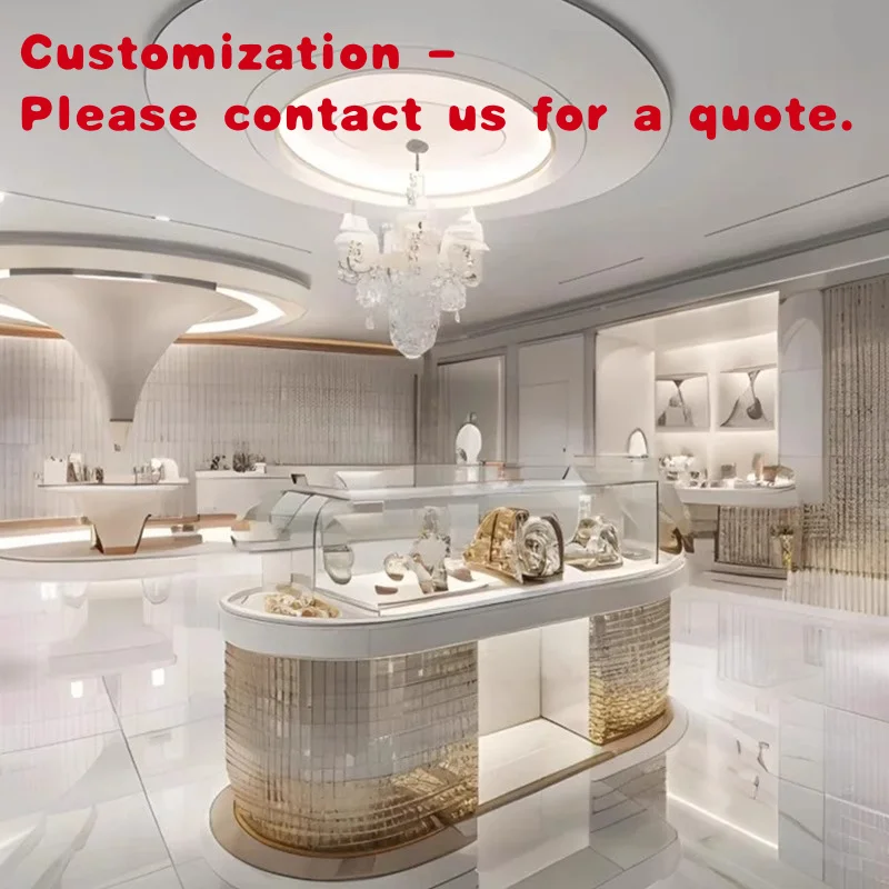 

Изготовленный на заказ. Индивидуальный дизайн. Витрина. Магазины ювелирных изделий. Светодиодная витрина. Стеклянная полка с островом. Нефритовые серебряные украшения.
