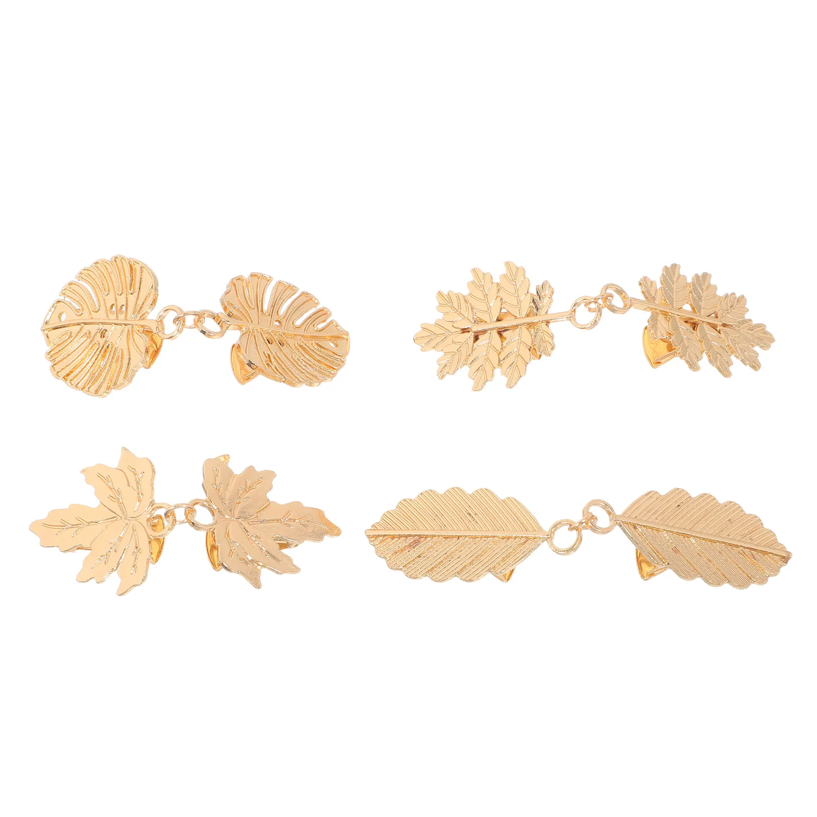 

4Pcs Vintage Sweater Clips for Women Retro Leaf Cardigan Shawl Clips Holder Sweater Scarf Pins Cardigan Clasp Vintage Cinch Clip