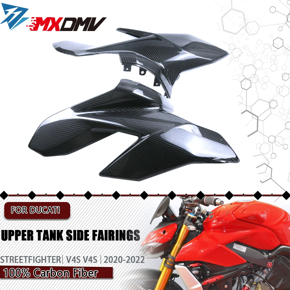 For DUCATI Streetfighter V4 V4S SP 2020-2022 Motorcycle Modified Parts Full Carbon Fiber Fuel Tank Side Panels Front Fairing