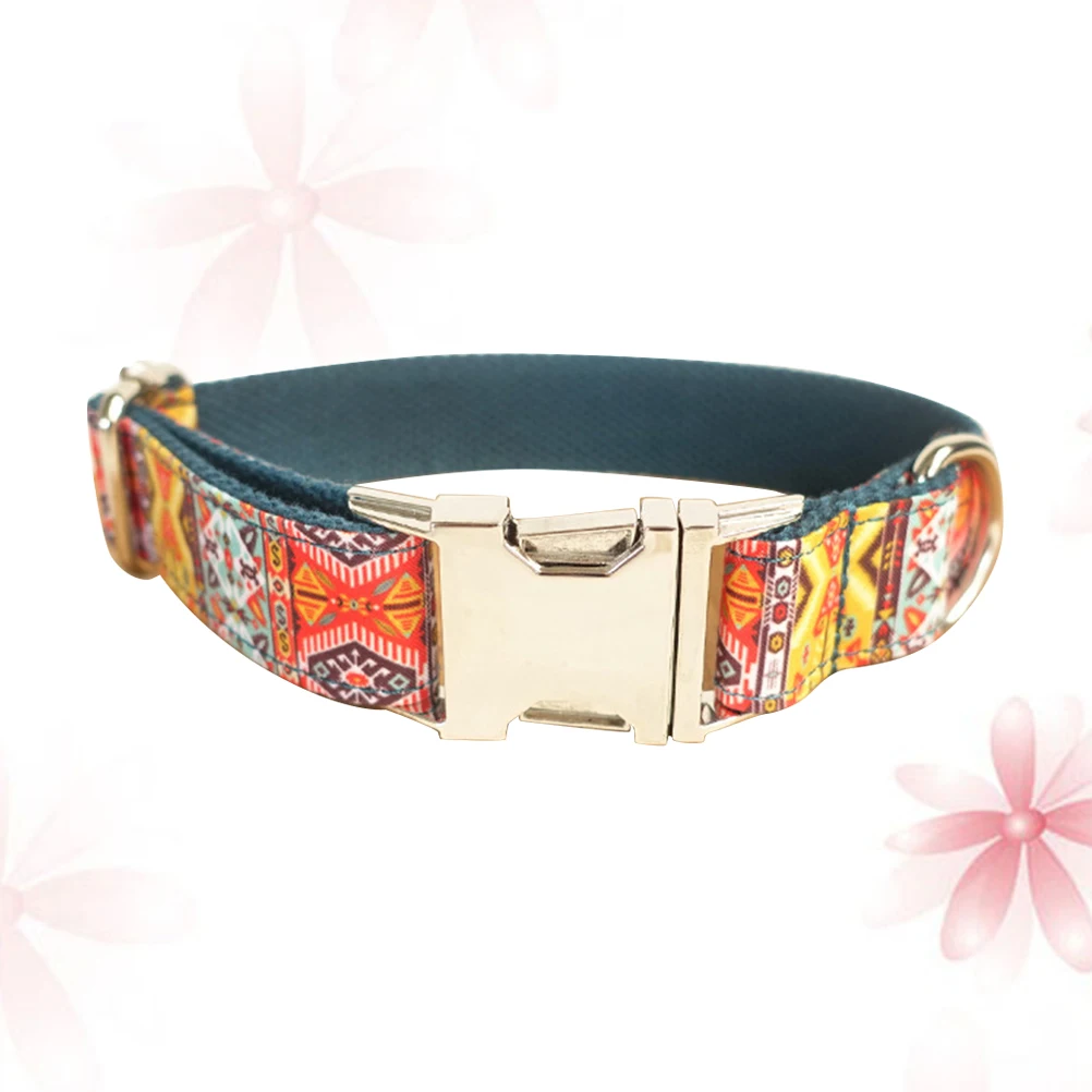 

Adjustable Durable Handmade Fashion Bohemian Ethnic Style For Dogs Cats Size L Metal Buckle Pet Dog Cat Collar