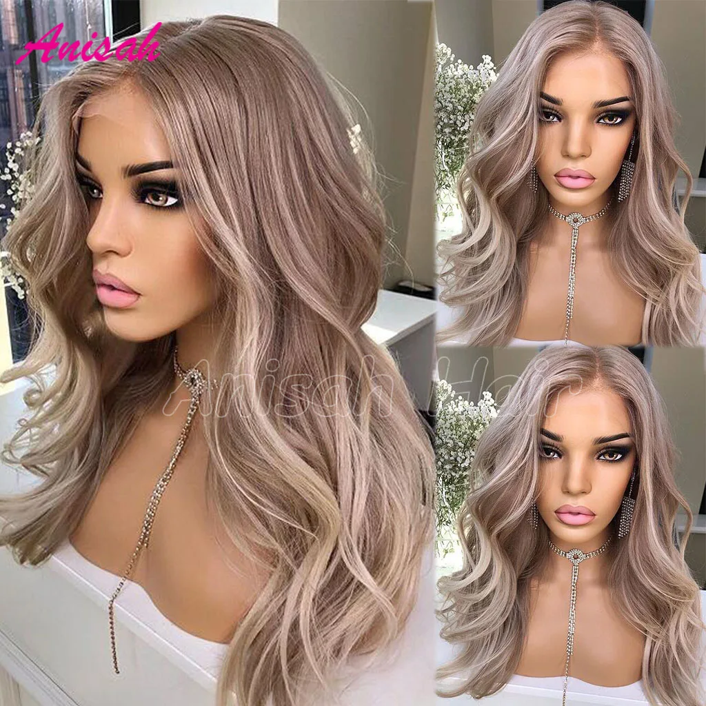 

13X4 HD Transparent Lace Human Hair Wigs for Women Glueless Body Wave Blonde Highlight Colored Lace Front Wigs Human Hair