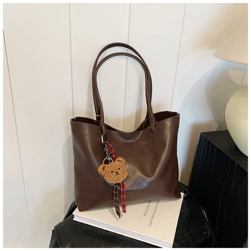 

PU Solid Large Capacity Tote Bag Light Luxury Minimalist Ladies Bags on Sale 2025 Brand Fashionable Versatile Shoulder Bag