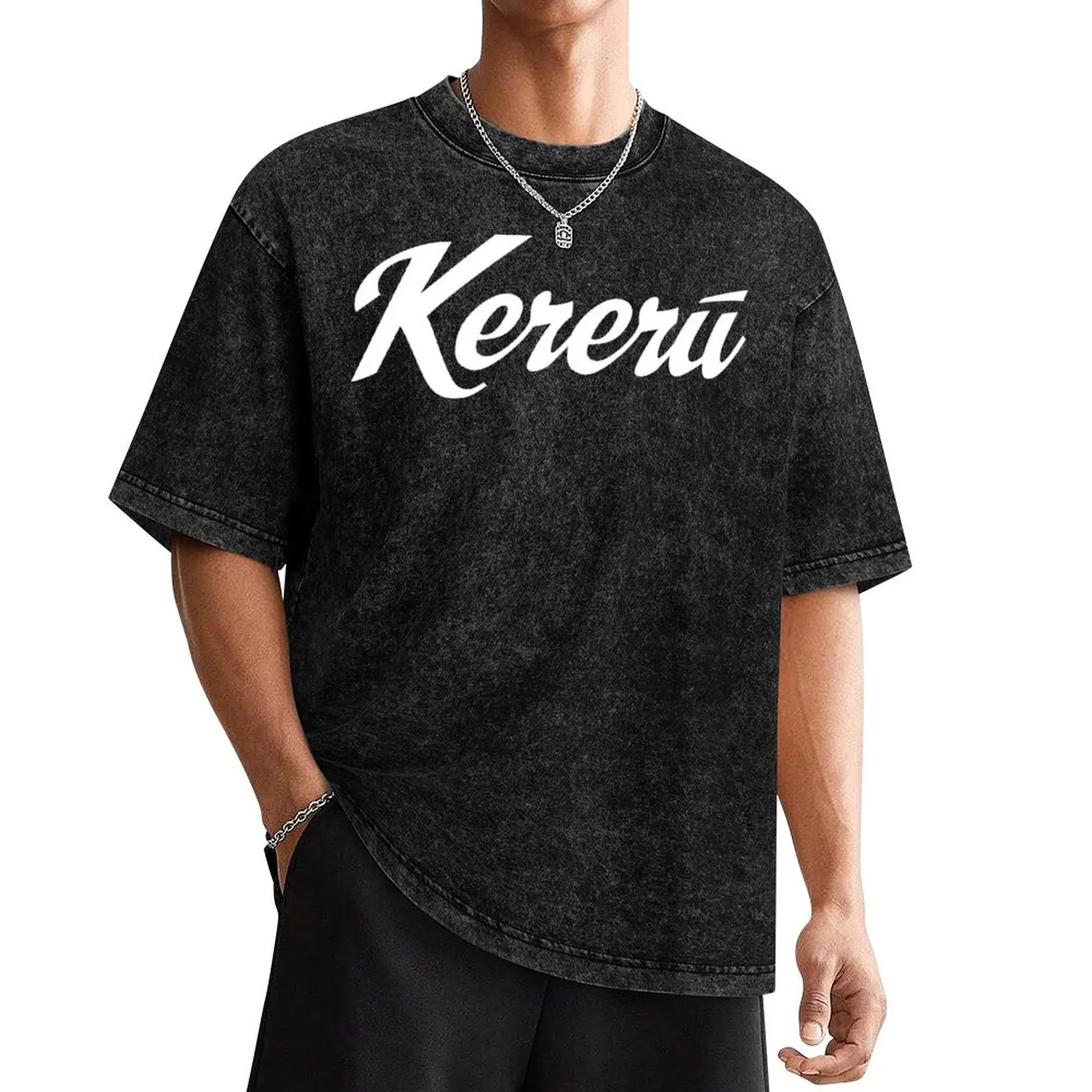 Kereru Word Logo, White T-Shirt graphic t shirt vintage man clothes mens tall t shirts