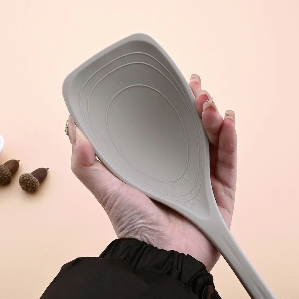 1Pc Food Grade Silicone Cooking Soup Spoon Dense Shovel Fried Fish Omelette Shovel Non-stick Spatula Kitchen Cooking Tools