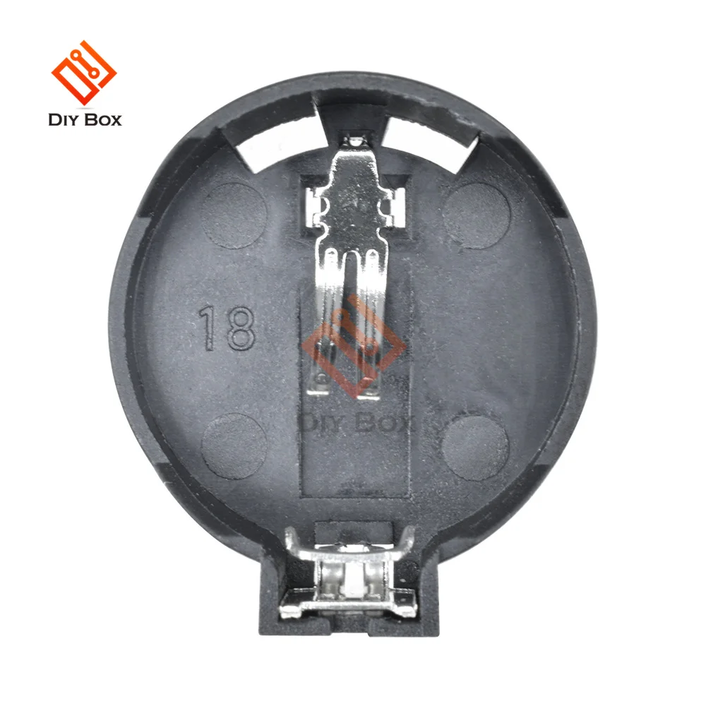 50 Stück CR2032 CR2025 CR2016 Batteriehalter Knopfzellenhalter Gehäuse mit 2 Pins 3V Schwarz Montageleitung muss gelötet werden – Detail 3