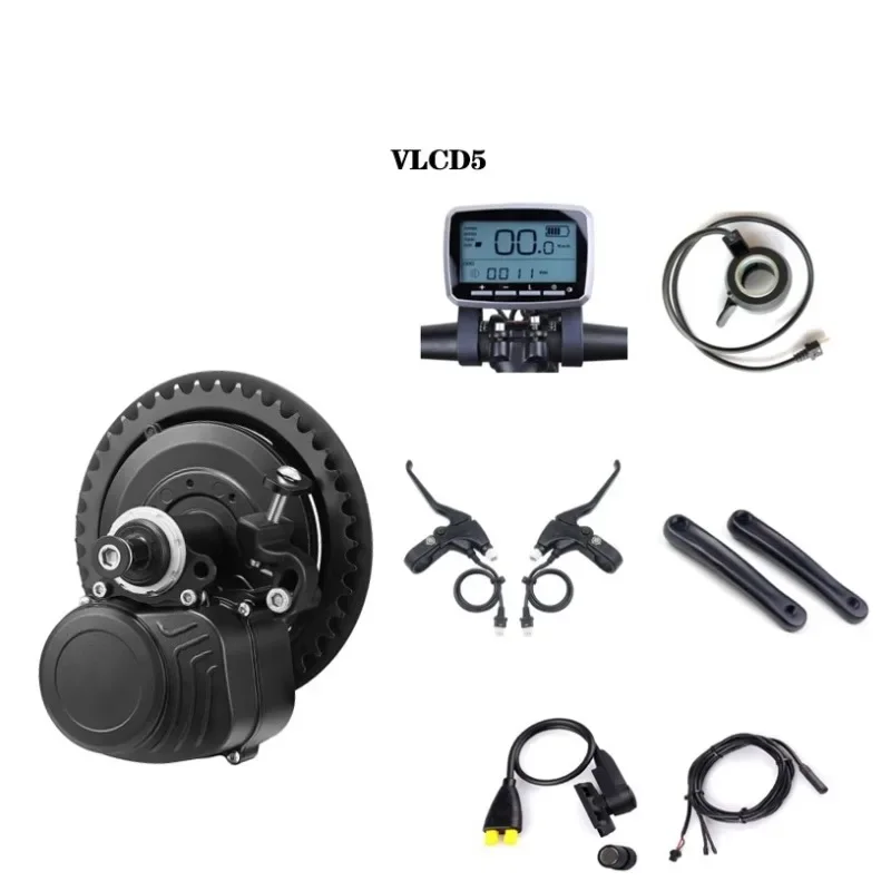 36V/48V 250W 350W 500W DIY E-Bike Kit TSDZ2B Mid Drive Motor,Torque Sensor,VLCD5 Display,68mm-73mm Bracket for MTB Road Bike