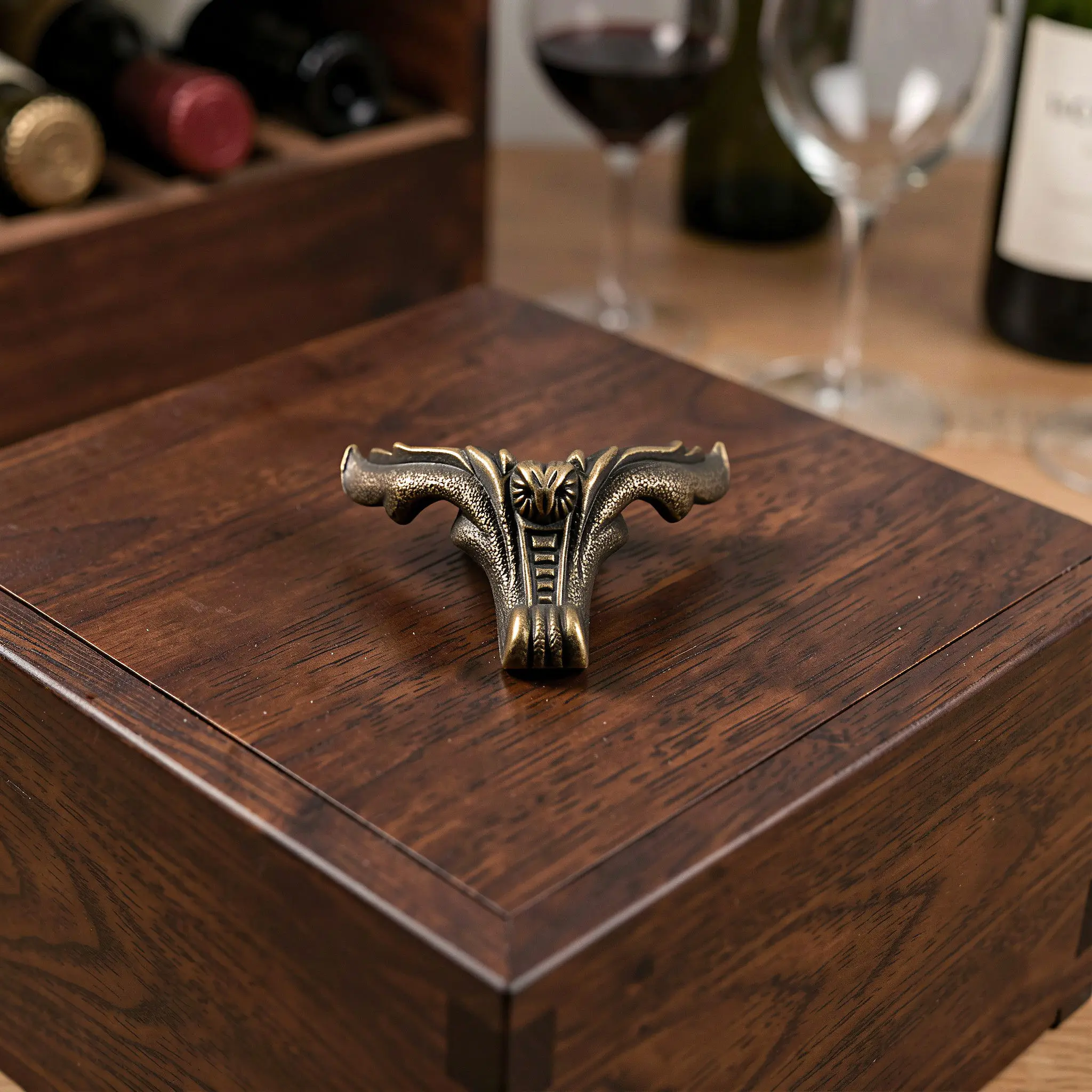 10pcs Vintage Bronze Tiger Paw Jewelry Box Feet, Decorative Cabinet Hardware Legs for Wood Chest