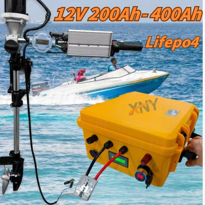 LiFePO4 Lithium Battery 12V 100AH-400AH High Capacity Long-Lasting for 1000W Trolling Motor Solar Panel RV Outdoor Use