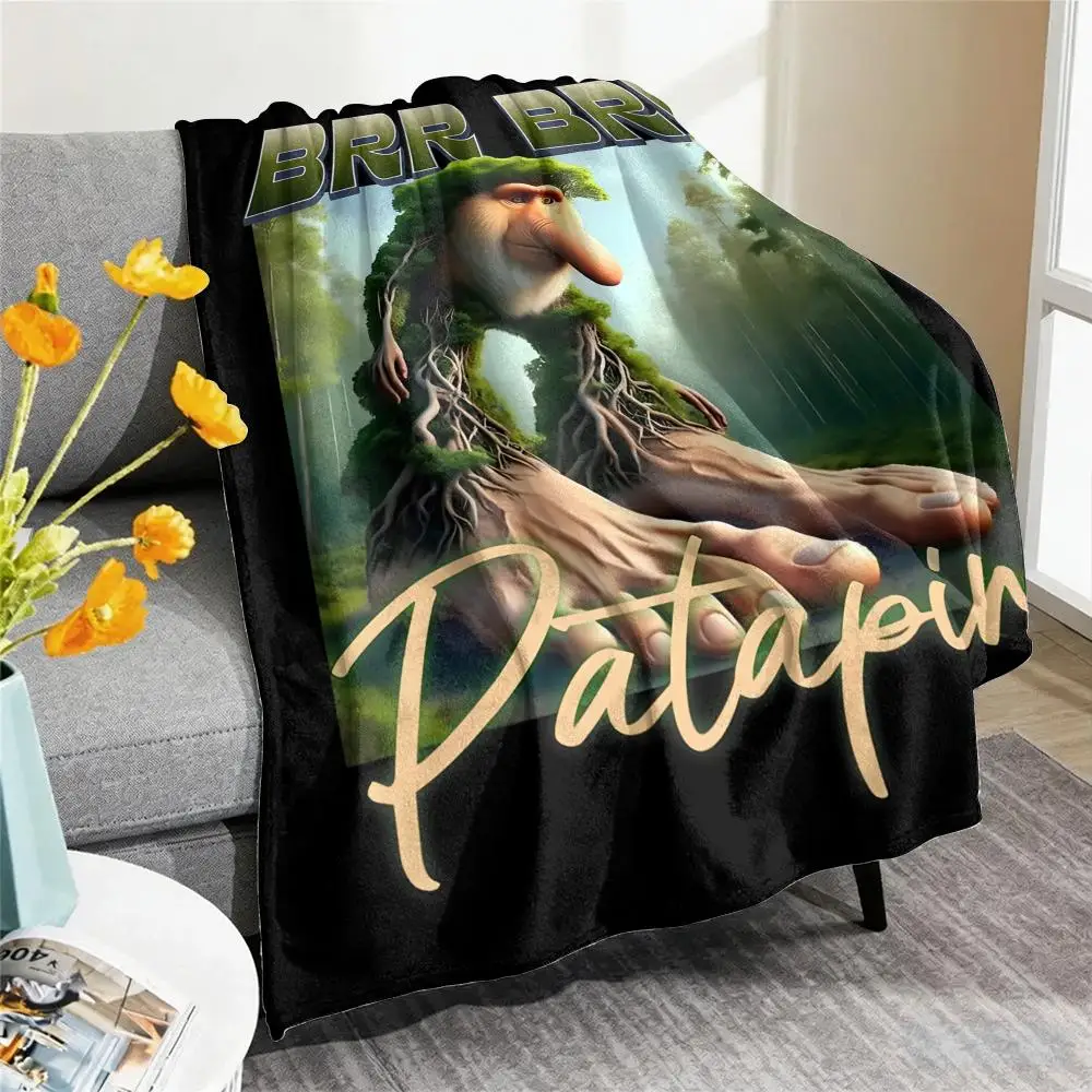 Italian Brain Rot Meme Tralalero Tralala Throw Blanket Soft Flannel Throw Lightweight Summer Home Nap for Office Travel Sofa Bed