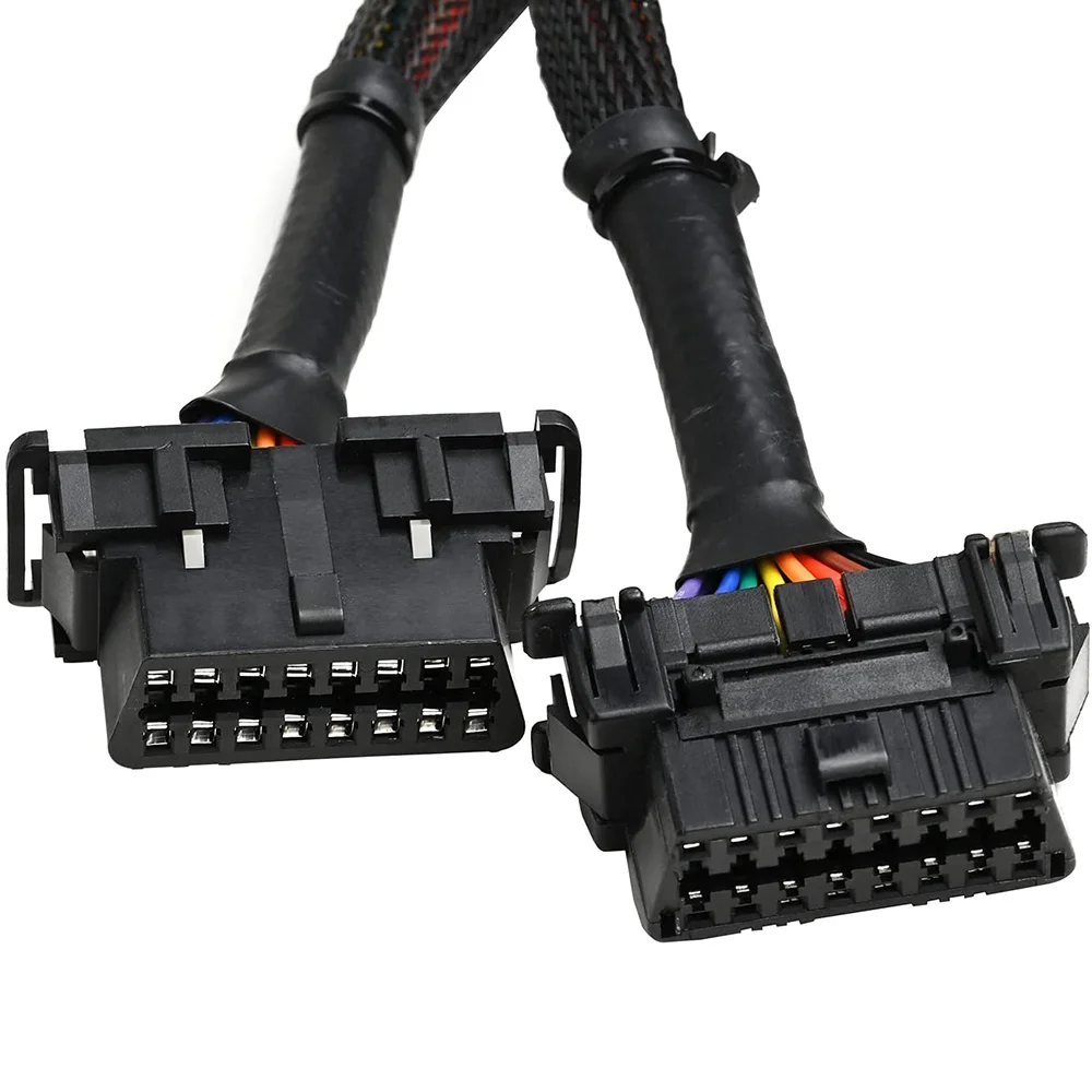 Obd2オスおよびメス延長ケーブルアダプター、16ピン、obd iiスプリッター、1パック、1xオス、2x、30cm