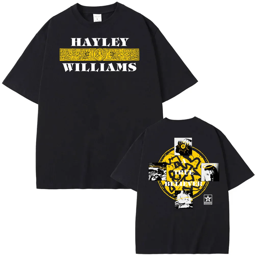 صحيح المؤمن العاج المحملة هايلي ويليامز الصيف جديد كم عالية الجودة س الرقبة تي شيرت الكورية نمط القطن قصير الأكمام تيز #2