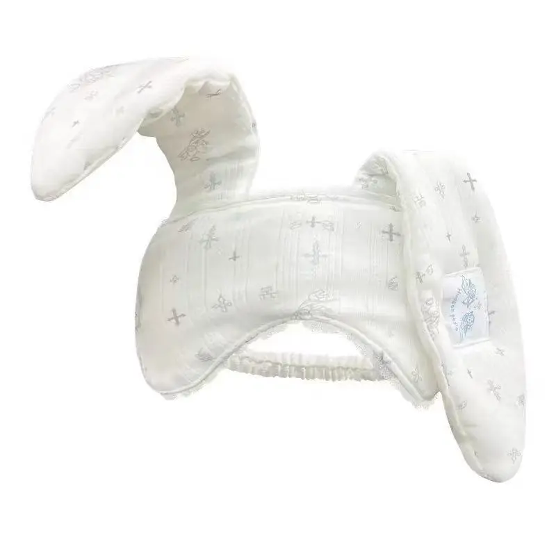 Cute Soft Rabbit Ears Eye Mask Travel Blockout Light Comfortable Restful Sleep Blindfolds Relax Adjustable Width Creative Gift