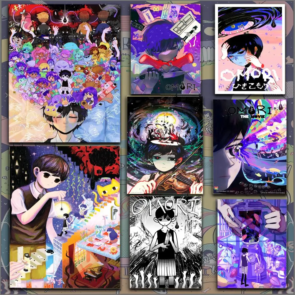 Pixel Game O-Omori Anime Poster HD PVC Wall Art - Waterproof Self Adhesive Mildew Resistant For Home Office Bar