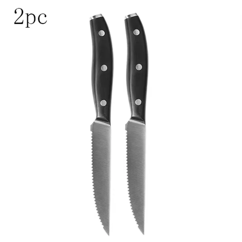 2 PCS Steak Knife Set Quality Stainless Steel Kitchen Knives Sharp Dinner Professional Table Tools Chef Recommended Steak Knives