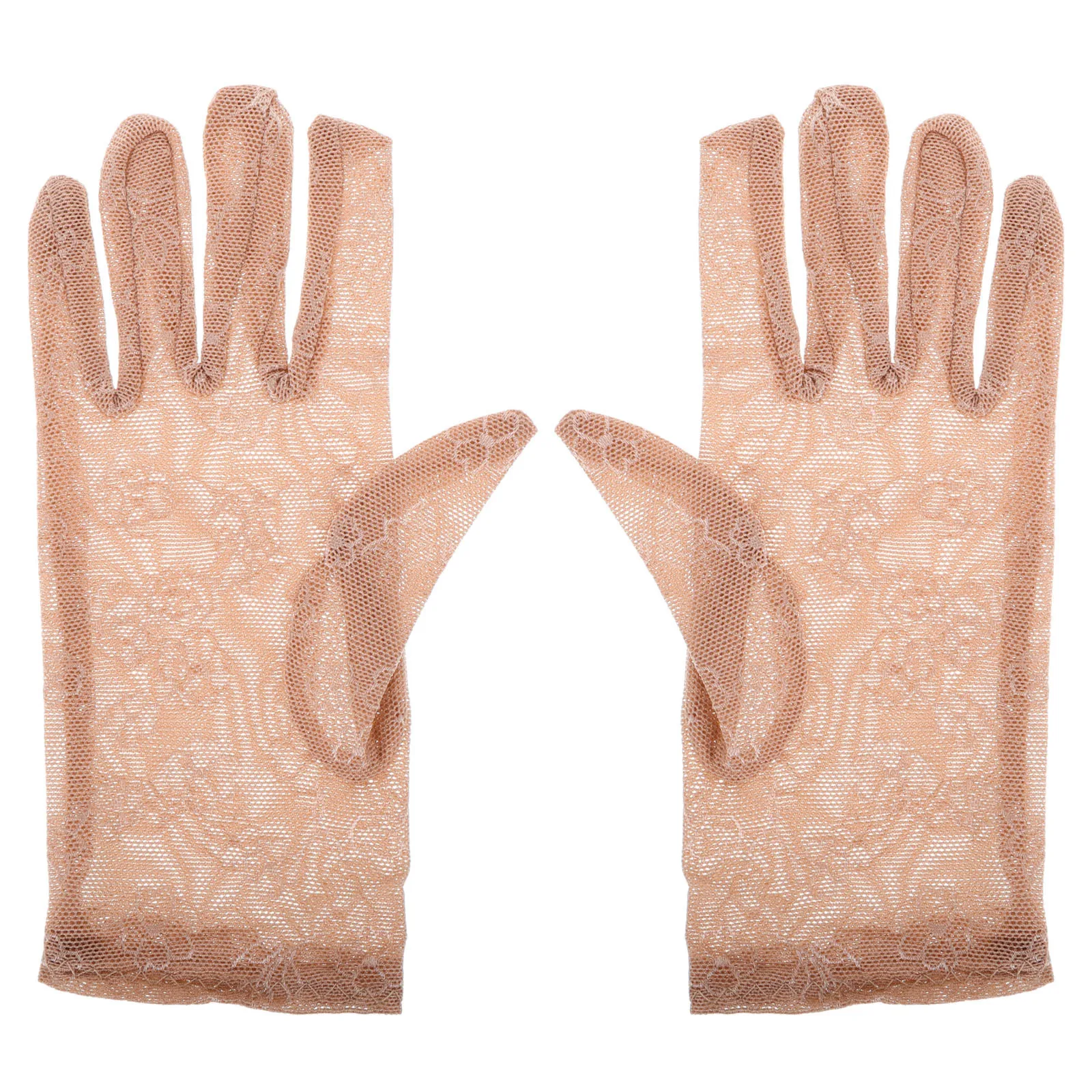 1 par de guantes cortos de malla transpirable, manoplas elegantes a la moda de verano, guantes para vestido de novia, guantes de encaje transpirables para mujer
