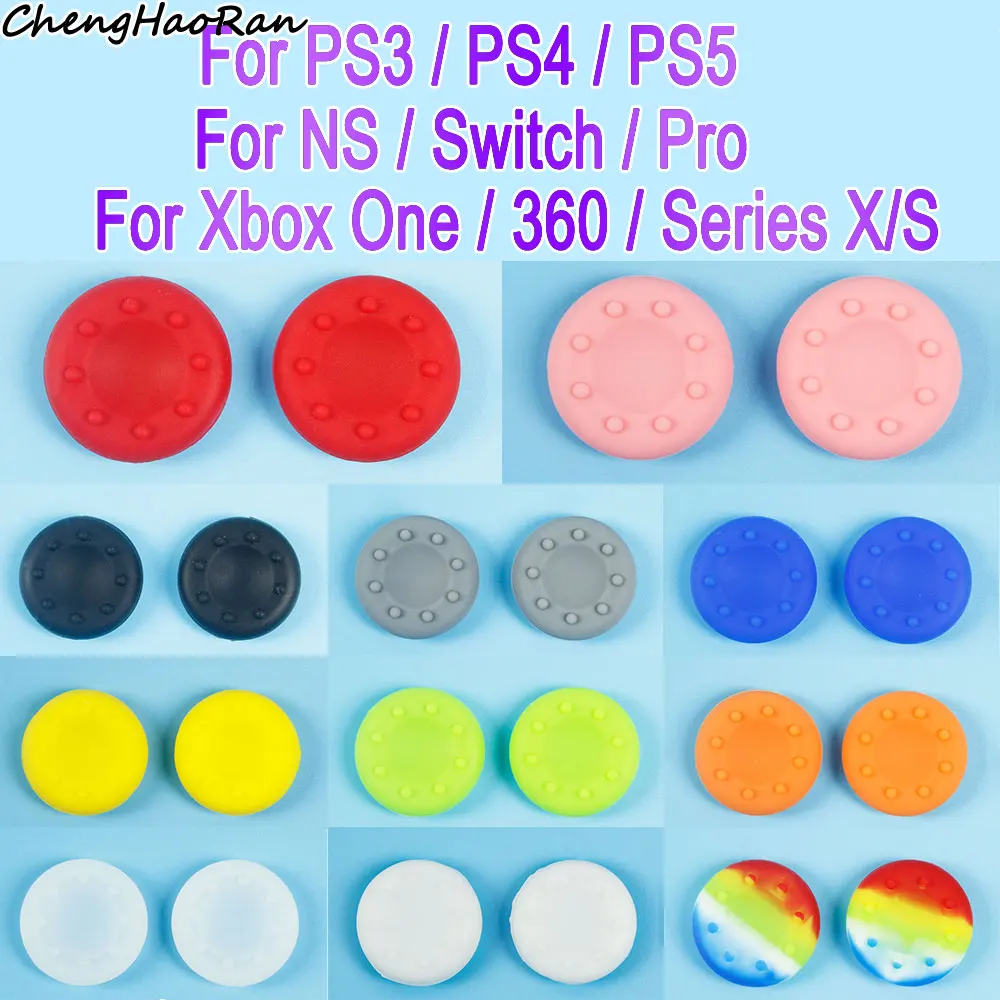 

2 pcs Universal Silicone Thumb Grip Grip Cap For PS5 PS4 Xbox One 360 Series X/S NS Switch Pro Controller thumb handle caps