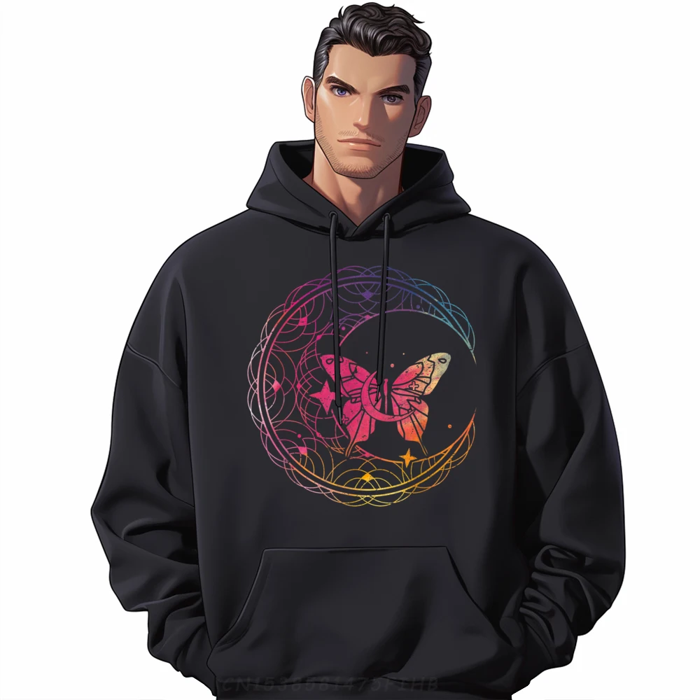

Cool Long Sleeve Sweatshirt Labor Day O Neck Mens Hoodies Butterfly Celestial Body Pagan Stargazer Cool Hoodies Cute