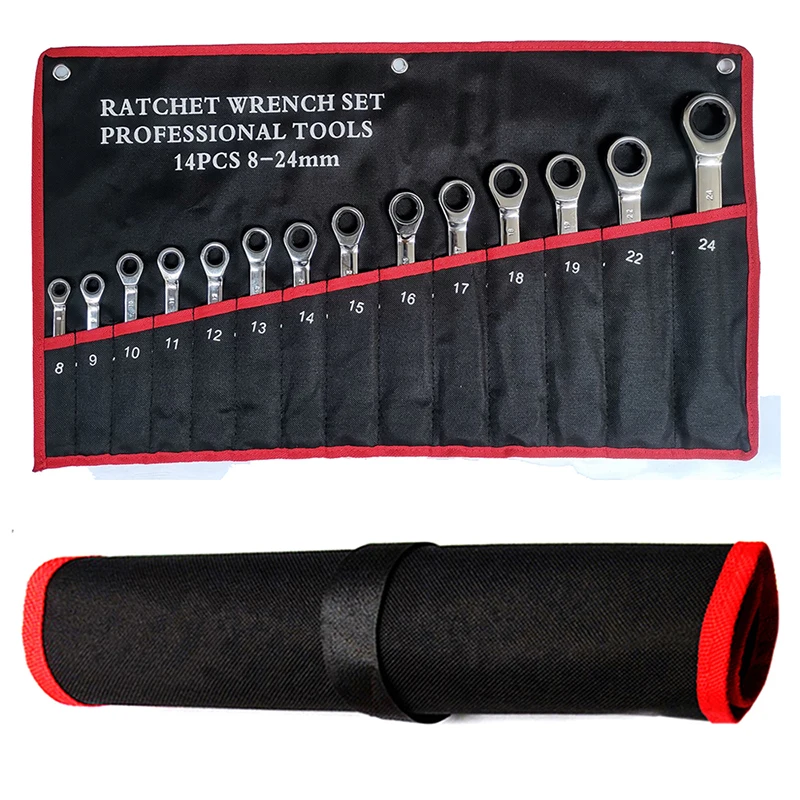 Ratchet Combination Metric Wrench Set Hand Tools Torque Gear Socket Nut Tools A Set Of Key