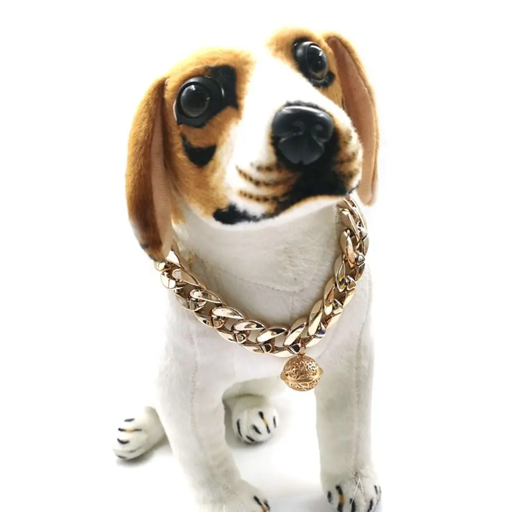 Pet Dog Collar Cuban Chain Dog Chain Dog Collar Lock Gold Silver Dog Chain French Bulldog Pitbull Collar